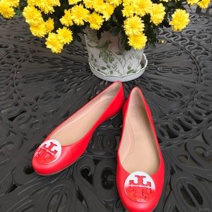 Tory Burch Dip-Dye Logo Ballet Flats size 8